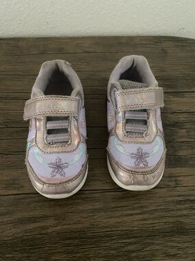 Girls Sparkle Hook-and-Loop Sneakers in Lilac
